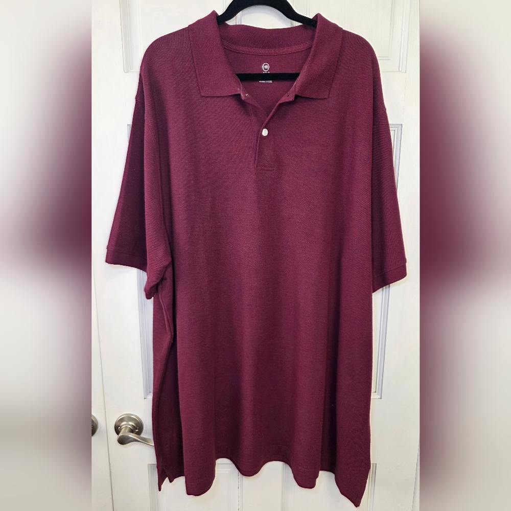 Harbor Bay HB Polo Shirt- Men's Big & Tall Size 4XLT Maroon